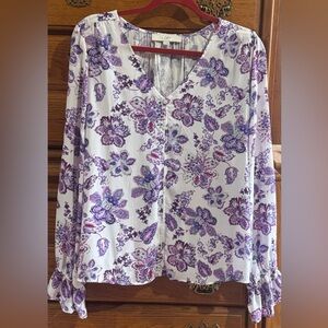 LOFT Purple Floral Women's Top